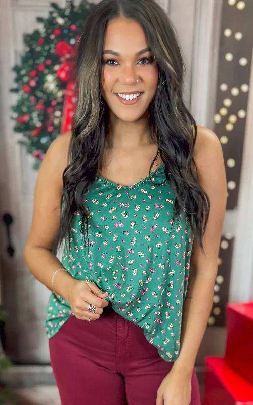Sweet Flower Style Dreamy Soft Floral Tank Top