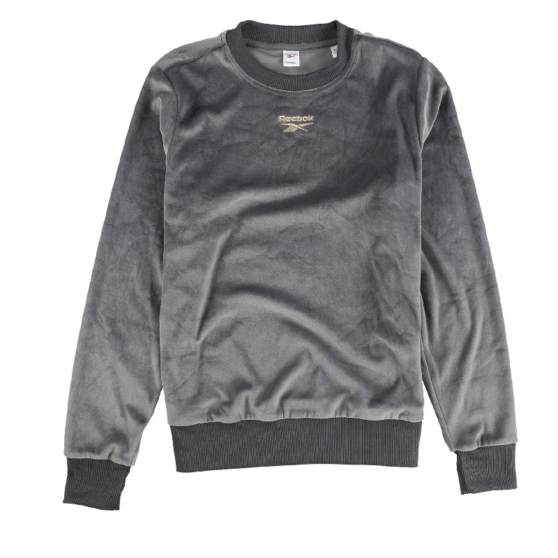 Sweet Lace Design Reebok Womens Classics Velour Sweatshirt, Grey, Small