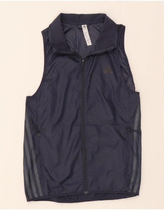 Sweet Princess Skirt ADIDAS Womens Sleeveless Tracksuit Top Jacket UK 8/10 Small Navy Blue