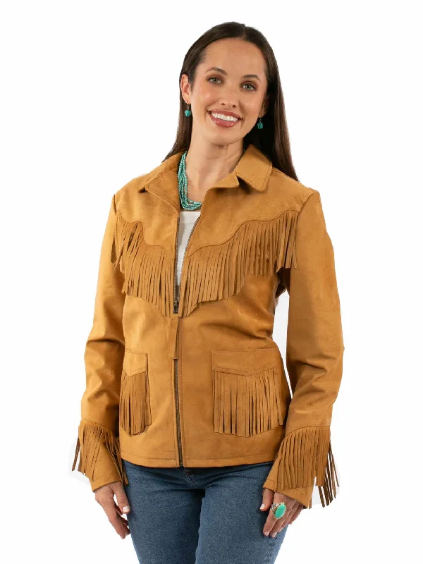Free and comfortable Scully Womens Central Flower Fringe Tan Leather Leather Jacket Free and comfortable Scully Womens Central Flower Fringe Tan Leather Leather Jacket