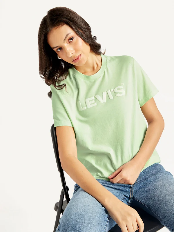 Literary Style Women's Brand Logo Relaxed Fit T-shirt