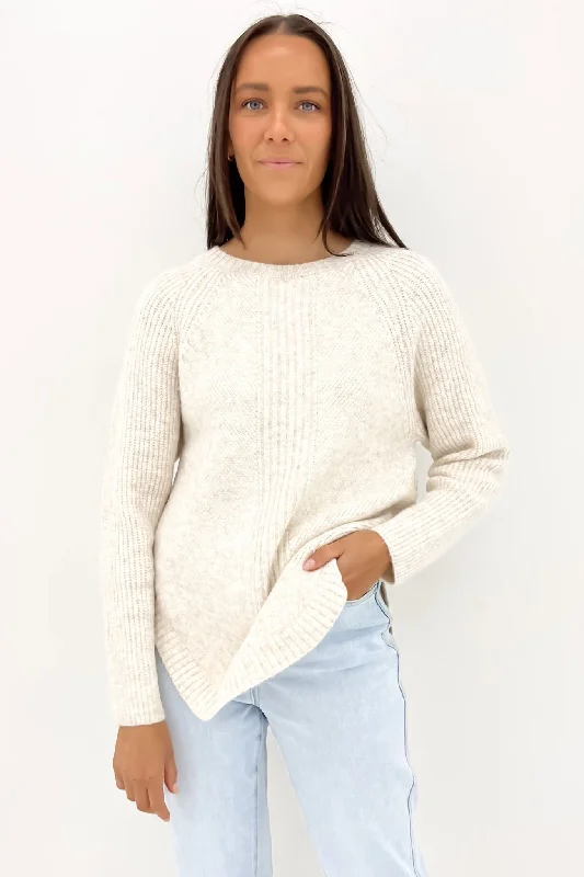 Fashionable and versatile Lisha Knit Jumper Beige