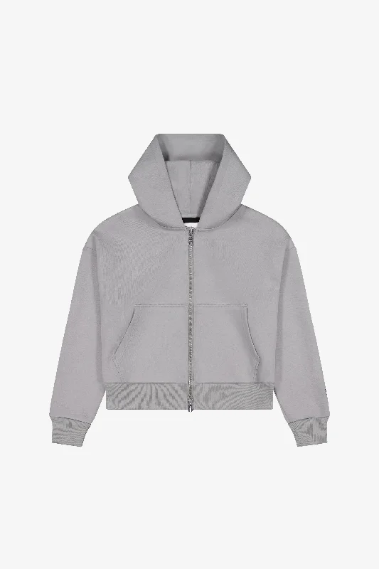 Sweet Flower Style NOTHING ZIP HOODIE | Ice Grey