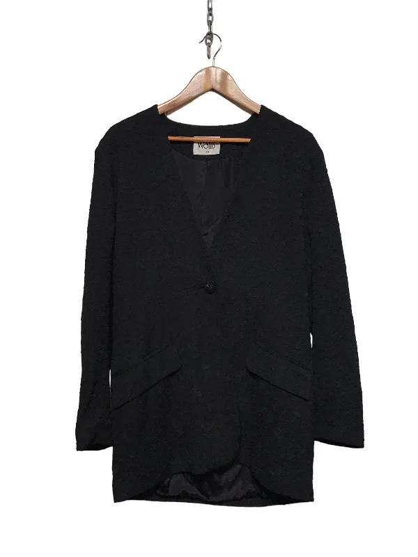 Street Casual Style Wallis Black Floral Blazer (Size L)
