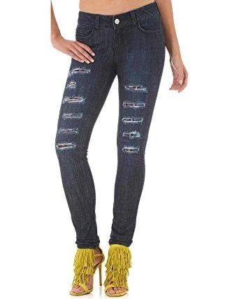 Street Casual Style Women's Wrangler Ripped Mid Rise Skinny Jeans