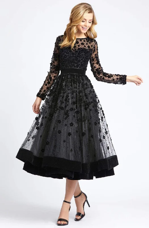 Street Casual Style Mac Duggal Evening - 67007D Sheer Long Sleeve Modest Prom A-Line Dress Street Casual Style Mac Duggal Evening - 67007D Sheer Long Sleeve Modest Prom A-Line Dress