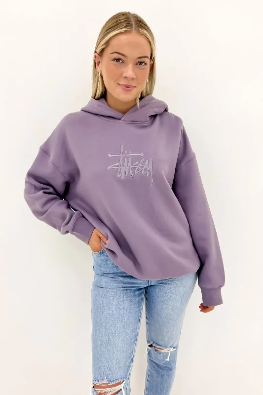 Sweet Modified Style Graffiti Embroidered Oversize Hood Mauve