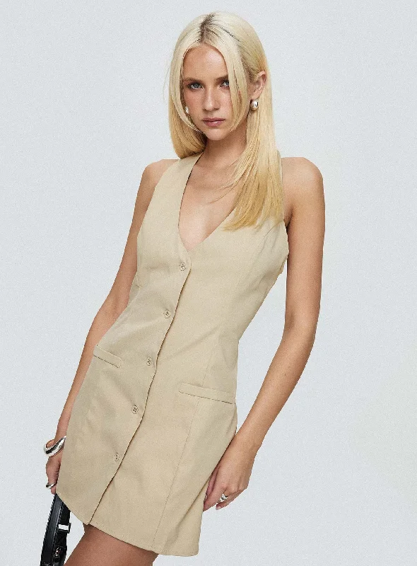 Sweet Soft Feeling Fenny Mini Dress Beige