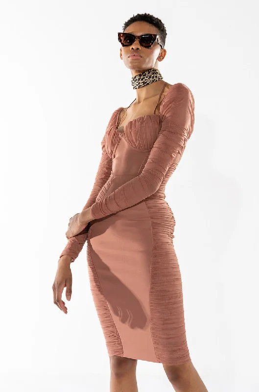 Sweet Korean Style PERFECT PLACES BANDAGE LONG SLEEVE MINI DRESS