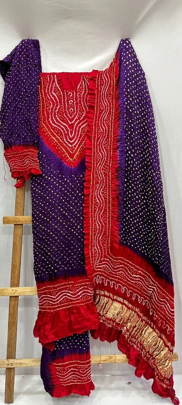 Fashion Style KcPc Pure Gaji Silk Bandhani Designer Salwar Suit  ADL