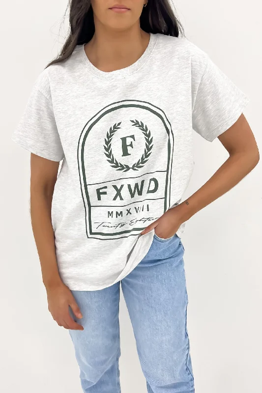 Sweet Flower Style Pennant Tee Grey Marle
