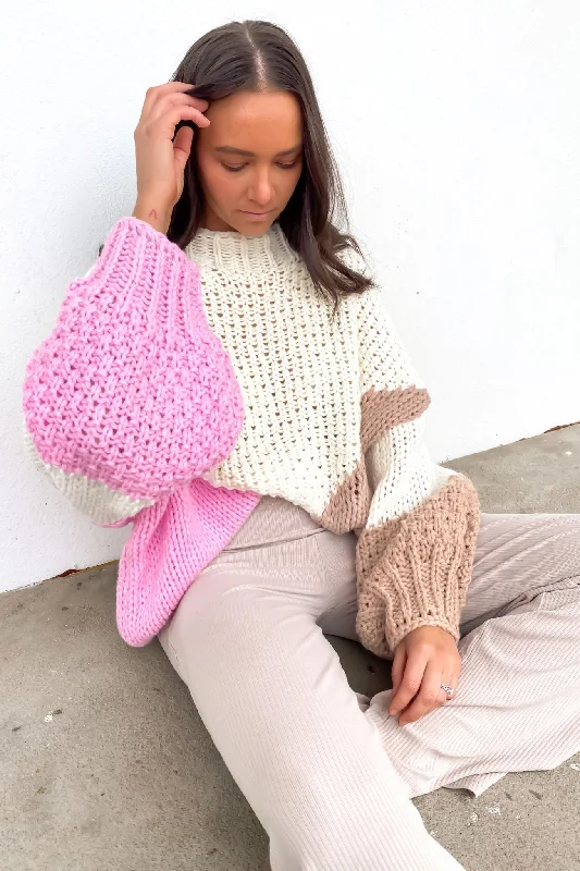 Retro Dress Zack Knit Pink Multi