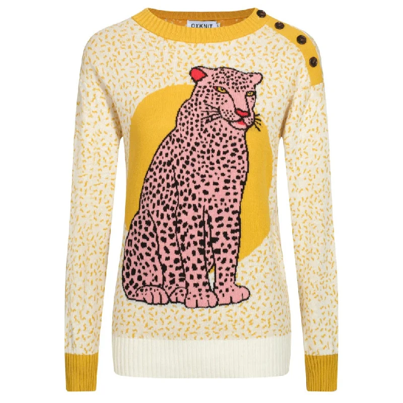 Retro Woolen Jacket Women's yellow vintage jacquard sweater