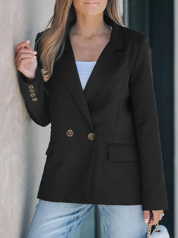 Sports Comfort Style Perfee Lapel Collar Long Sleeve Blazer