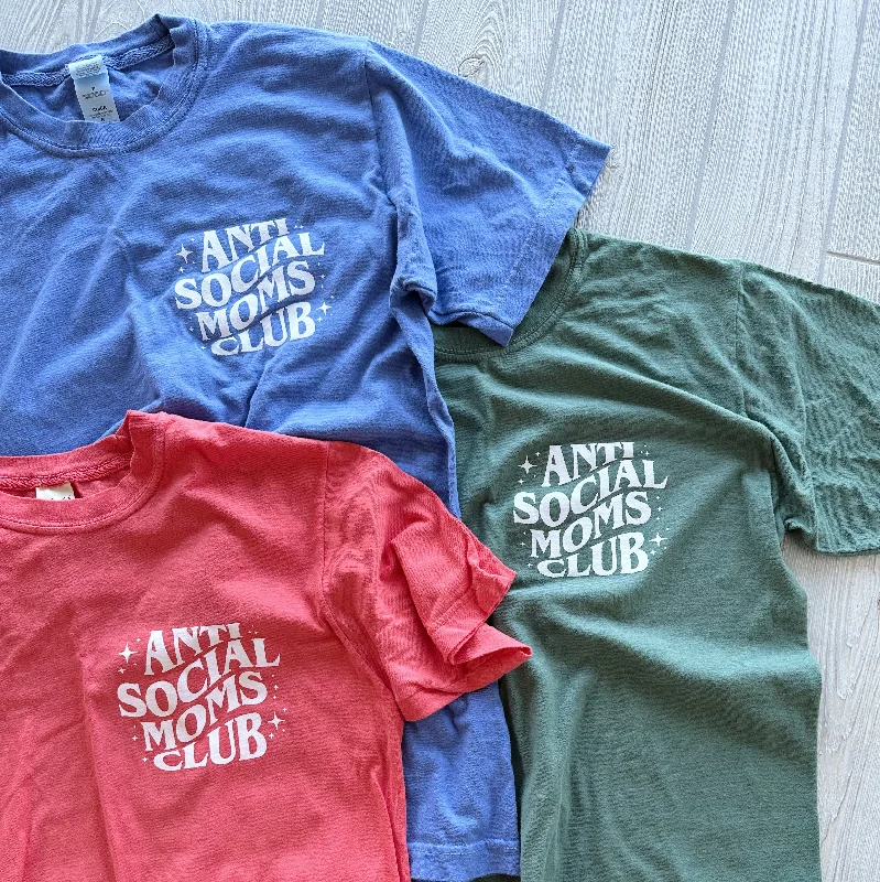 Retro Design Anti-Social Moms • Garment Dyed Tee