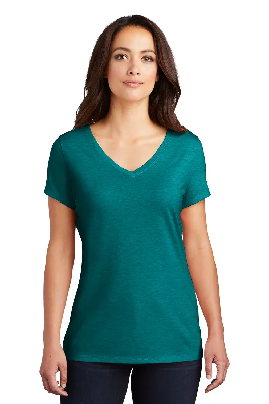 Sports suit style District Womens Perfect Tri Short Sleeve V-Neck T-Shirt - Heather Teal Blue Sports suit style District Womens Perfect Tri Short Sleeve V-Neck T-Shirt - Heather Teal Blue