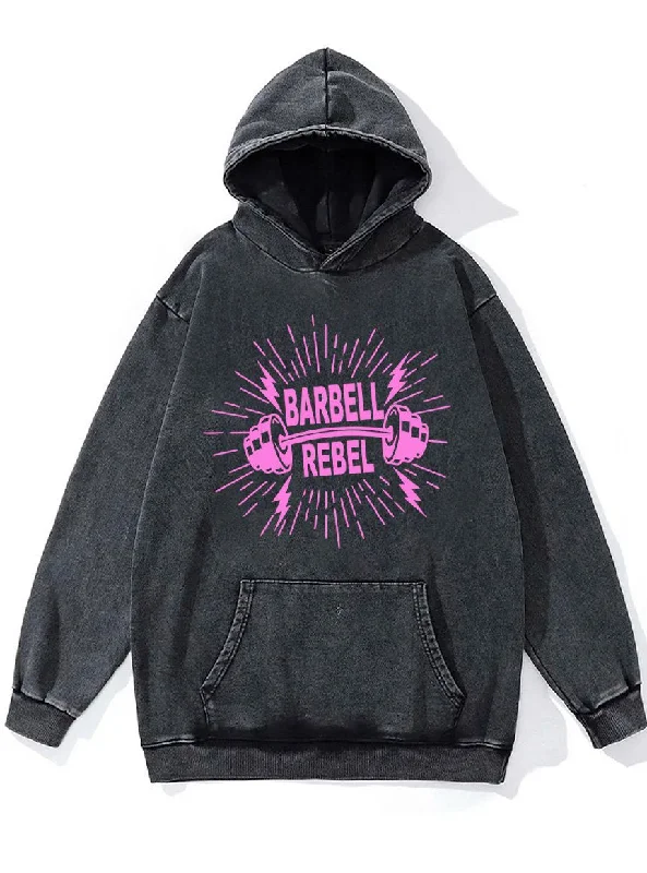 Warm and substantial barbell rebel Washed Gym Hoodie