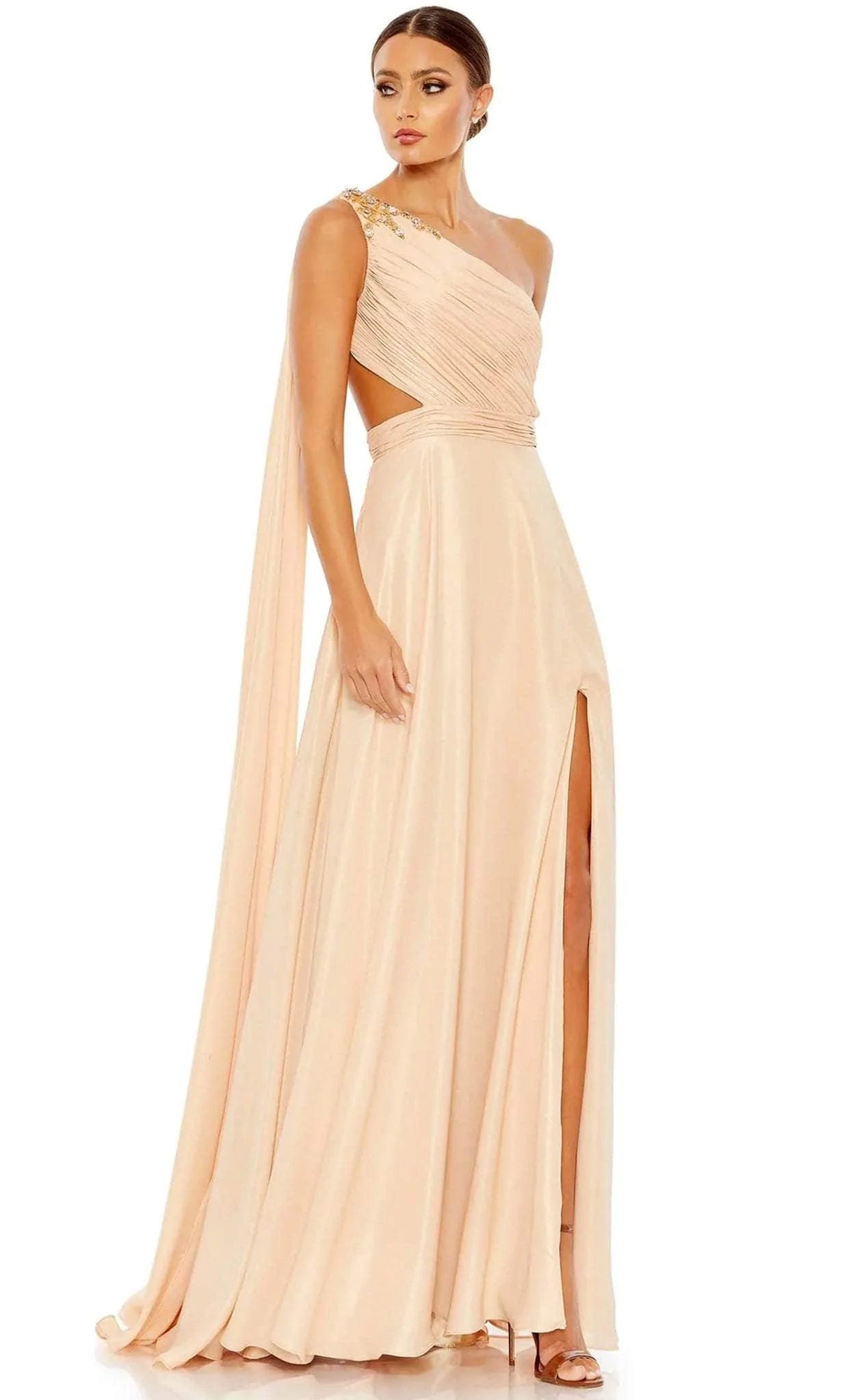 Retro Skirt Design Mac Duggal 68053 - Grecian Inspired A-line Flowy Gown