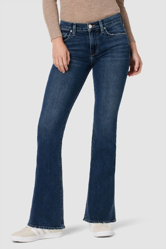 Retro Elegant Style Nico Mid-Rise Bootcut Barefoot Jean In Message
