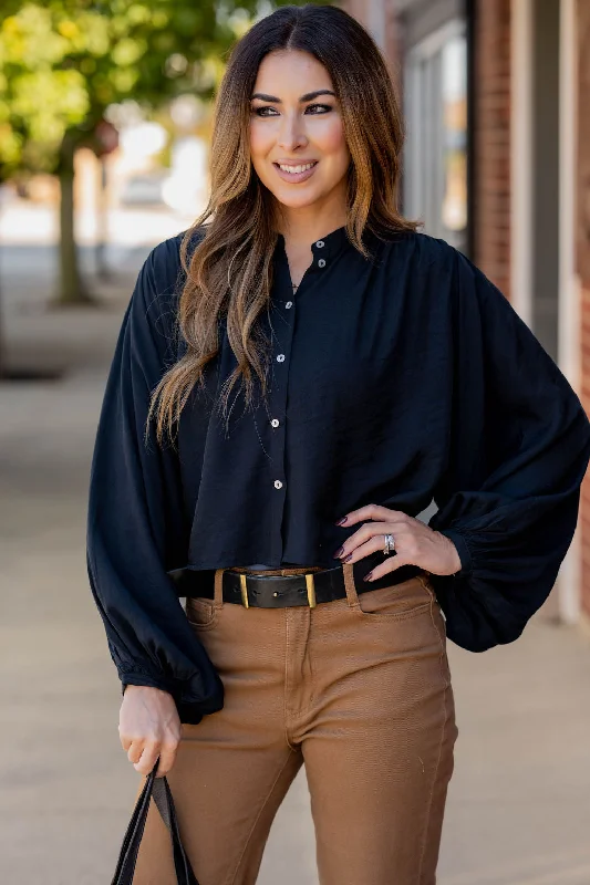 Street Graffiti Design Relaxed Cinched Sleeve Button Up Blouse