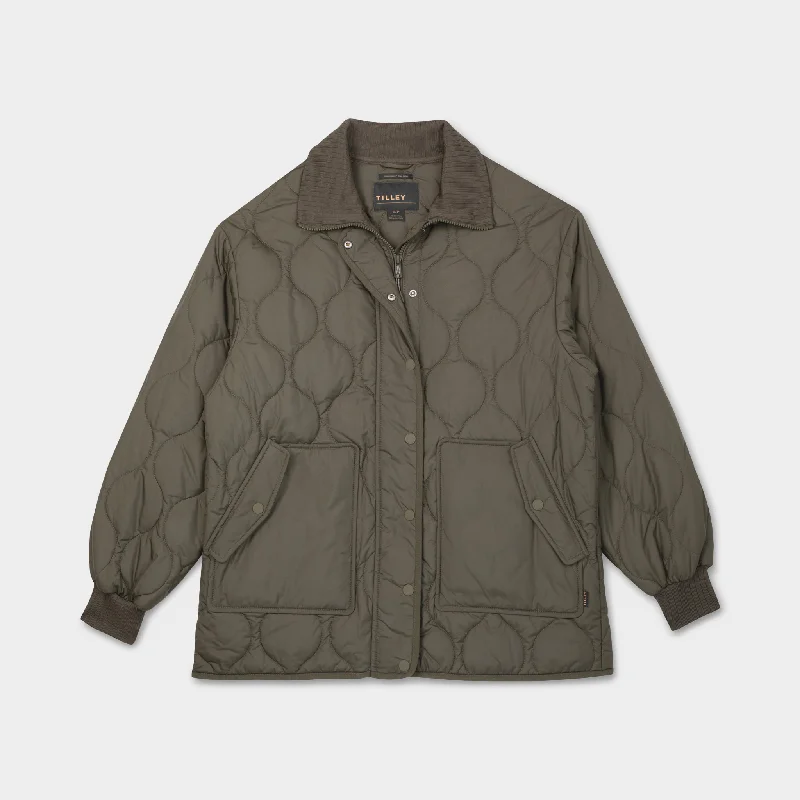 Alice style Rib Collar Quilted Coat