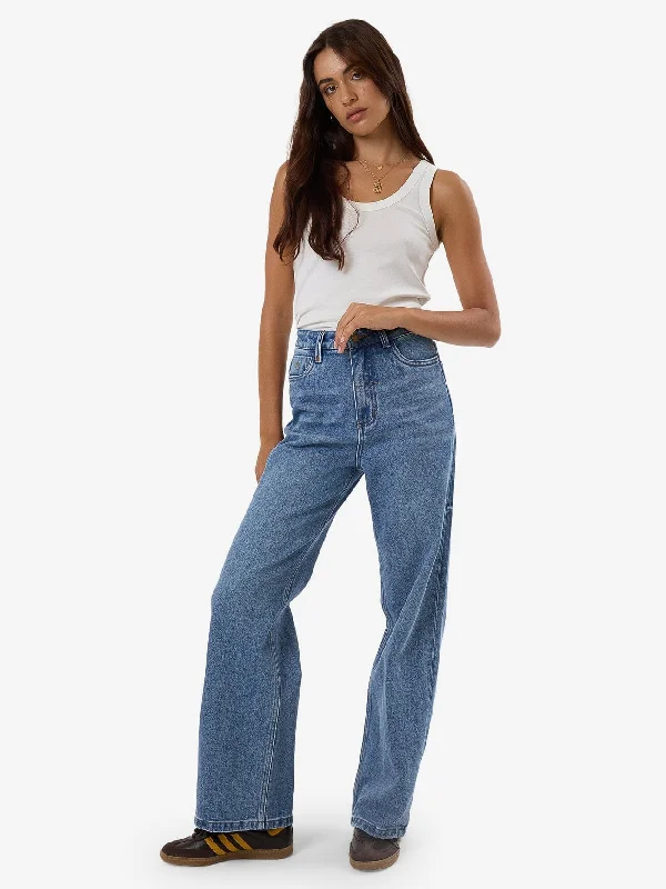 Sweet Soft Feeling Cherry Stretch Jean - Dark Dust Blue
