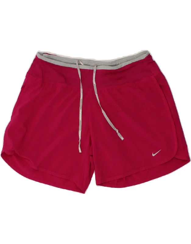 Street Letter Style NIKE Womens Dri Fit Sport Shorts UK 14 Medium Burgundy Polyester Street Letter Style NIKE Womens Dri Fit Sport Shorts UK 14 Medium Burgundy Polyester