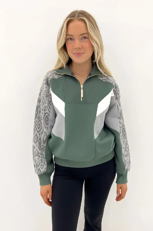 Trendy and versatile National Quarter Zip Green