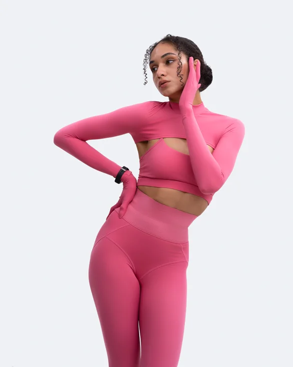 Retro Elegant Style Glove Sleeve Crop Top
