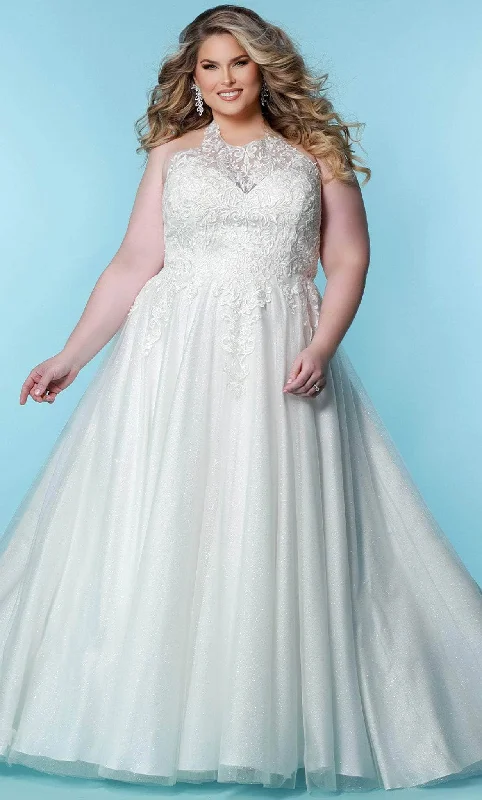 Avant-garde trend Sydney's Closet Bridal SC5284 - Halter Neck Glittered Gown