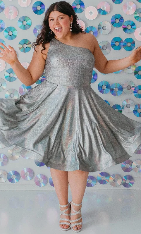 Personalized print Sydney's Closet SC8119 - One-Sleeve A-line Knee-Length Dress