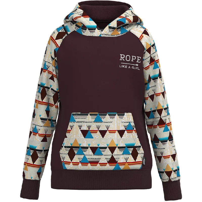 Sweet Words Youth "Rope Like A Girl" Maroon/Aztec Hoody
