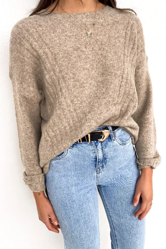 Urban Fashion Evie Knit Jumper Mocha