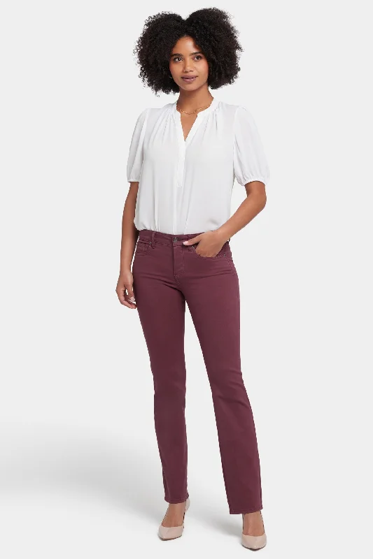 Sweet Pink Color Marilyn Straight Jeans - Dark Cherry