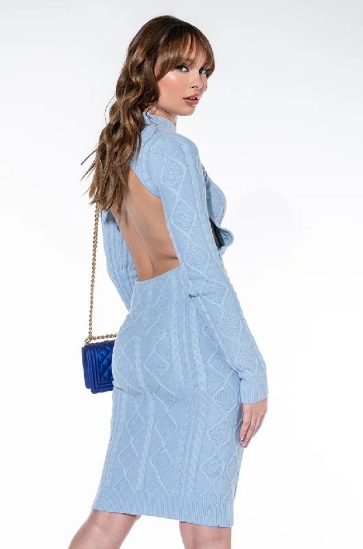 Hip-hop Style OBSESSED OPEN BACK MINI LONG SLEEVE