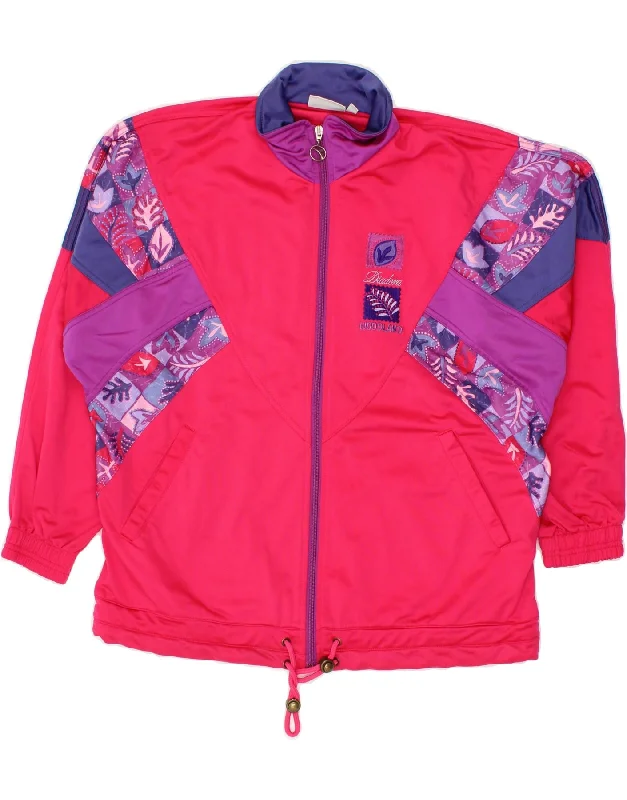 Retro Literary Style DIADORA Womens Tracksuit Top Jacket IT 46 Large Pink Floral Sports Retro Literary Style DIADORA Womens Tracksuit Top Jacket IT 46 Large Pink Floral Sports