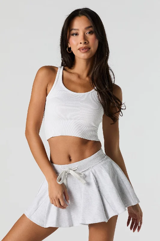 Elegant and noble Fleece Drawstring Mini Skort