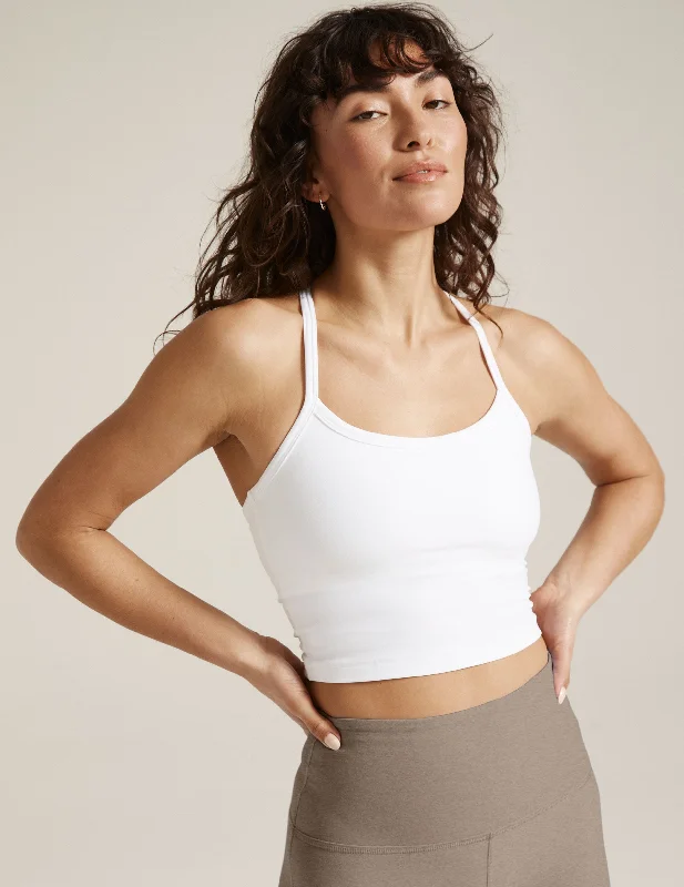 Street Letter Style Spacedye Slim Racerback Cropped Tank