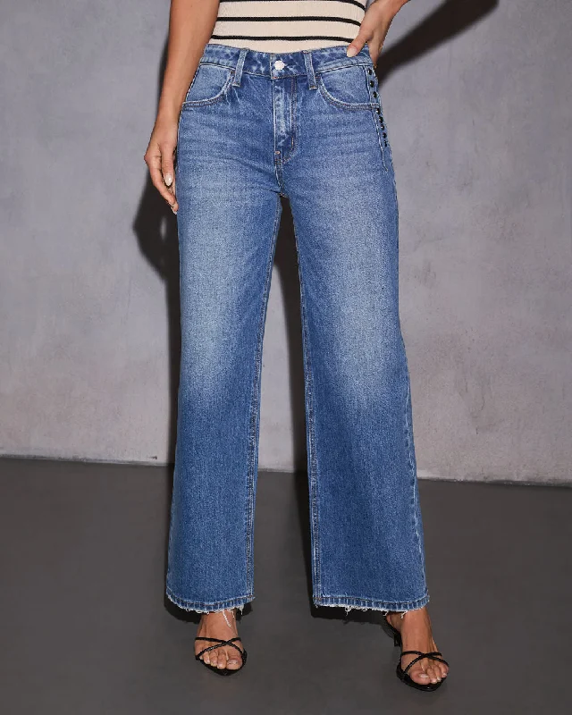 Cool Style Kayley Studded Wide Leg Jean