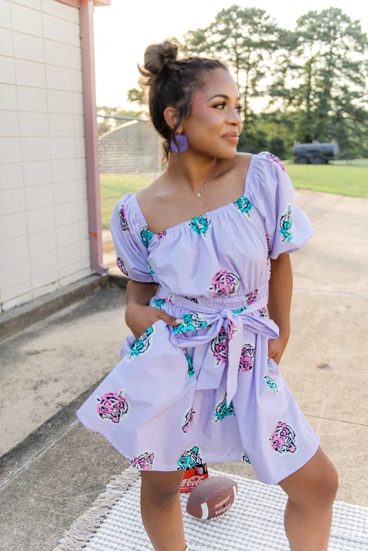 Amazing design Lavender Tiger Babydoll Dress