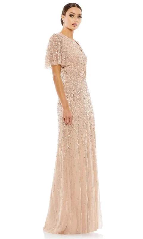Hip-Hop Style Mac Duggal 35109 - V-Neck Sequined Formal Gown