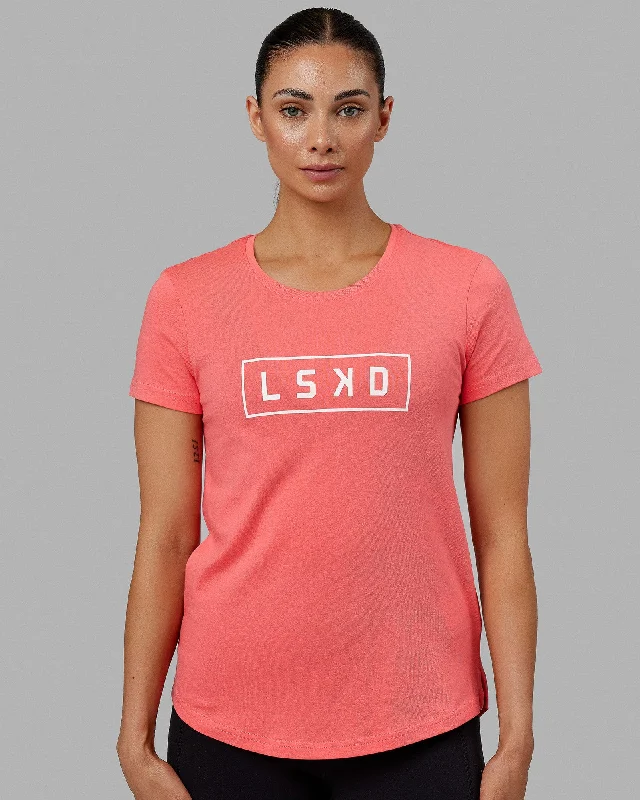 Street Style Luna Tee - Coral-White