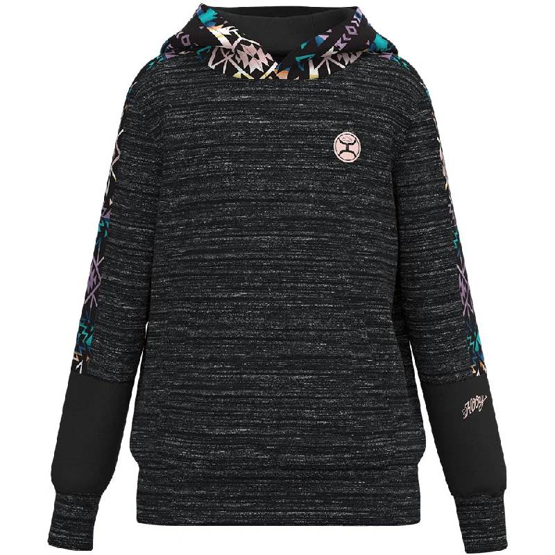 Style Design Youth Girls "Canyon" Black w/Aztec Pattern Hoody