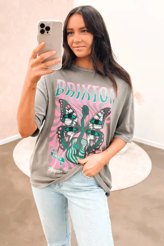 High-end atmosphere All Ages Oversized BF Tee Washed Black Worn Wash