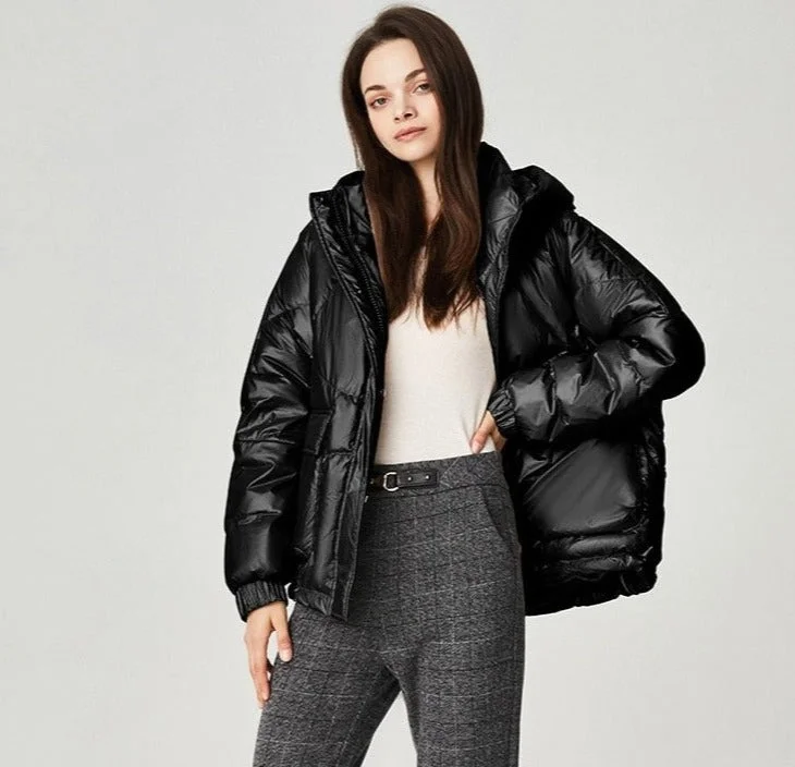 Boutique display Loose Hooded Down Puffer Jackets