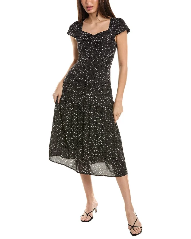 Black And White Style Avantlook Polka Dot Midi Dress