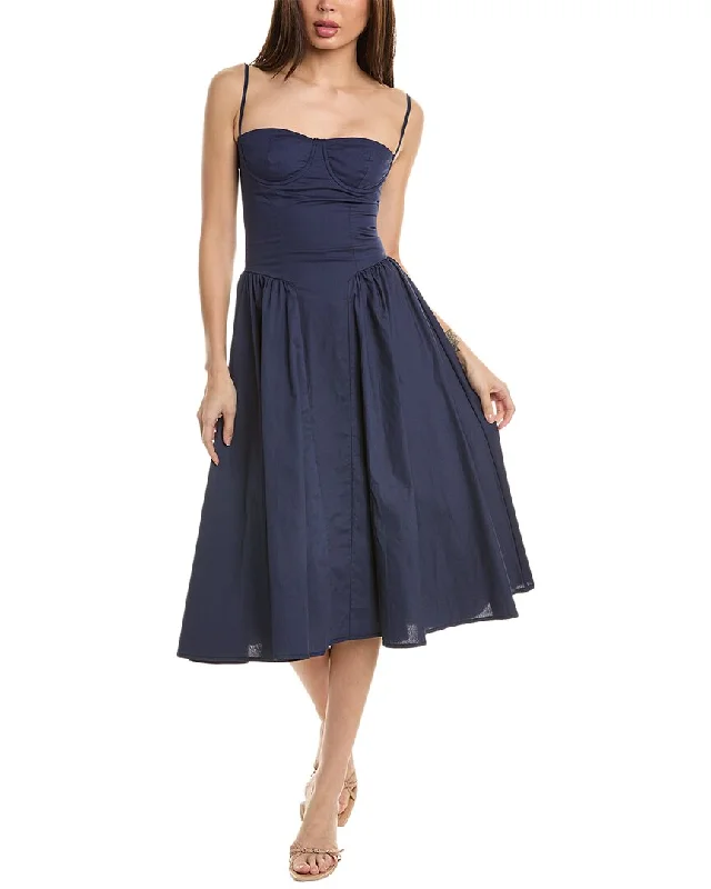 Retro Lace Fabric Avantlook Poplin Midi Dress