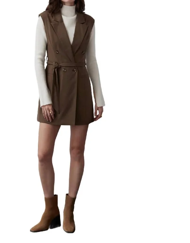 Street Show-off Style Brooke Blazer Dress In Brown