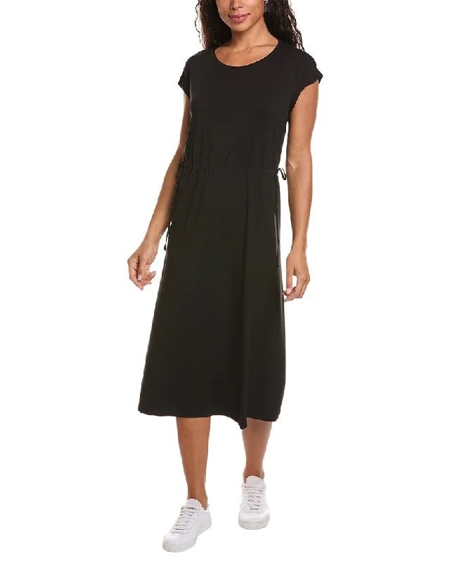 Sweet Pink Color EILEEN FISHER Jewel Neck Midi Dress