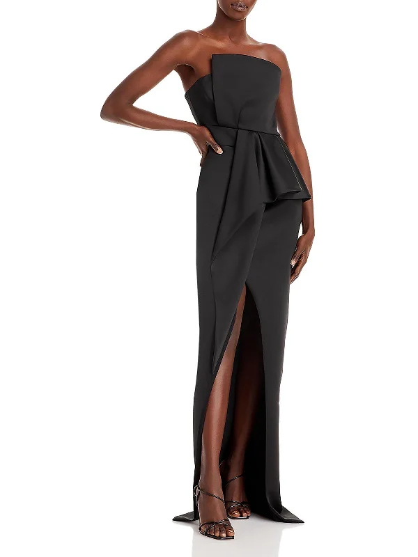 Street Letter Style Jonas Womens Strapless Scuba Evening Dress